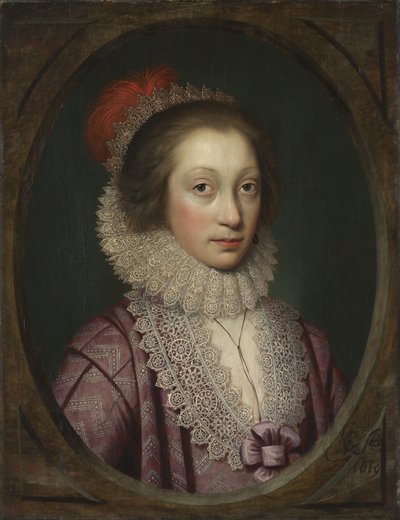 Retrato de una mujer, posiblemente Elizabeth Boothby, 1619 de Cornelius Janssen van Ceulen