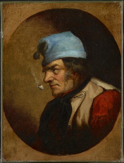 Habitante con Tuque Azul y Pipa, c.1855 de Cornelius Krieghoff
