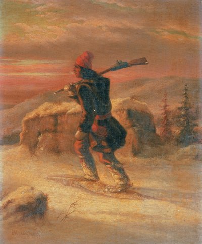 Cazador Indio en la Nieve de Cornelius Krieghoff