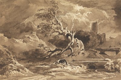 Un árbol alcanzado por un rayo de Cornelius Varley