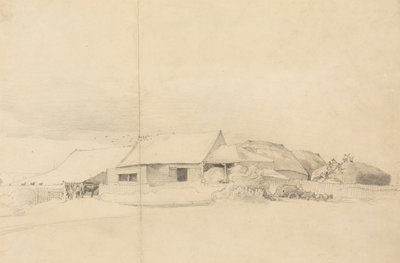 Edificios agrícolas con apiladoras de Cornelius Varley