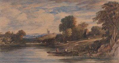 Paisaje con molino de viento de Cornelius Varley