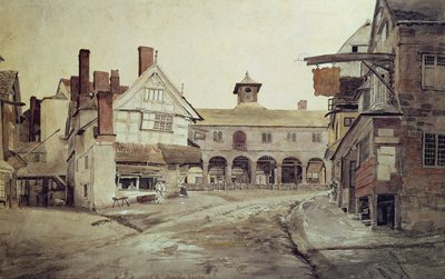 Plaza del mercado, Hereford, 1803 de Cornelius Varley