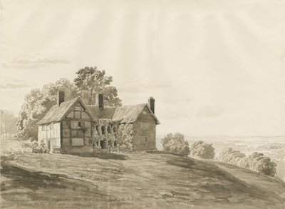 Parque de Patshull - Casa de Guardia: dibujo en sepia, agosto de 1820 de Cornelius Varley