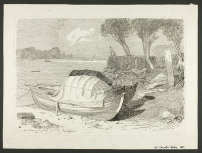 Barcos varados de Cornelius Varley