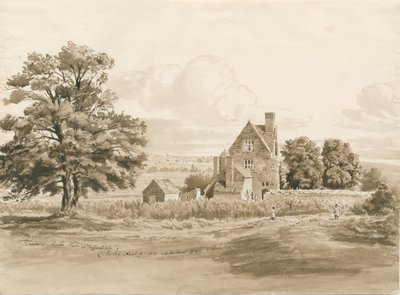 Tettenhall - Perton Hall: dibujo a la aguada sepia, 9 de agosto de 1820 de Cornelius Varley