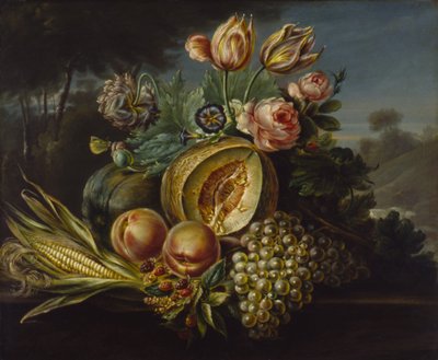 Naturaleza Muerta con Frutas y Flores, 1824 de Cornelius de Beet