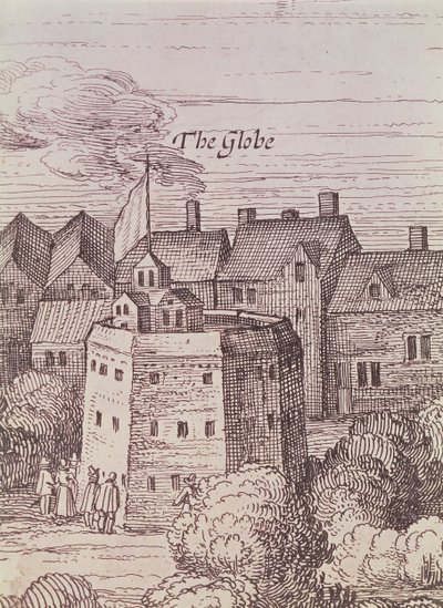 The Globe Theatre, detalle de un grabado de Cornelius de Visscher