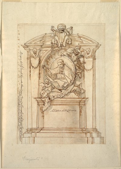 Dibujo, Diseño para un monumento, hacia 1750 de Corrado Giaquinto