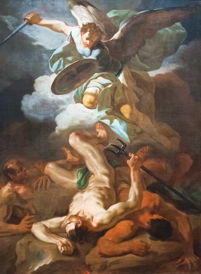 San Miguel Arcángel vence a Satanás (óleo sobre lienzo) de Corrado Giaquinto