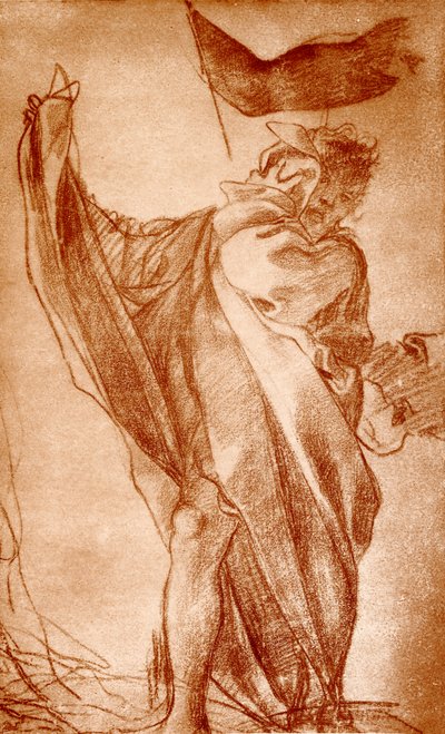 Diseño para una figura de apóstol para la cúpula de la catedral de Parma de Antonio da Correggio