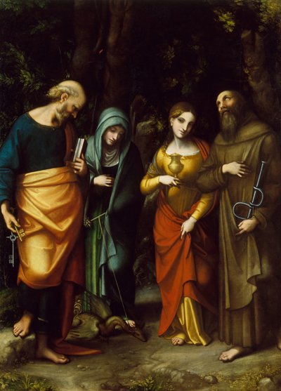 Santos Pedro, Marta, María Magdalena y Leonardo de Correggio