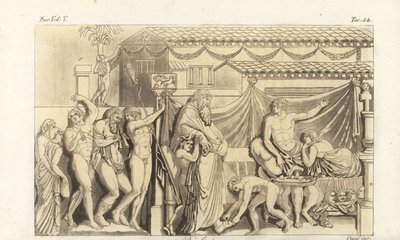 Escena del Satyricon de Petroniuss de Corsi Corsi