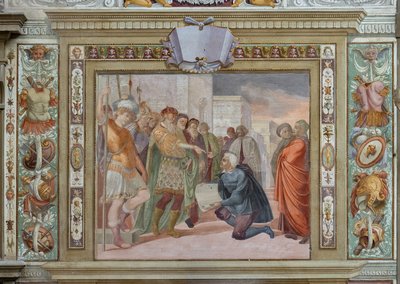 Presentación de un proyecto al rey, c.1589-94 (fresco) de Cosimo Daddi