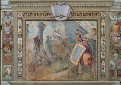 La toma de Jerusalén por Godofredo de Bouillon, c.1589-94 (fresco) de Cosimo Daddi