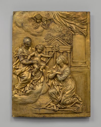 La Virgen y el Niño Apareciendo a Santa Martina, c. 1650 de Cosimo Fancelli