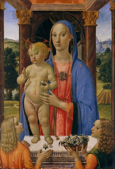 Madonna y el Niño con ángeles de Cosimo Rosselli