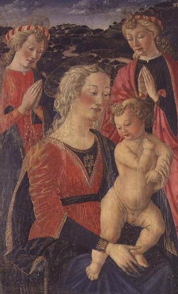 Madonna y el Niño con Dos Ángeles de Cosimo Rosselli