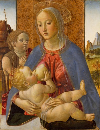 Madonna y el Niño con el joven San Juan Bautista, ca. 1490 de Cosimo Rosselli