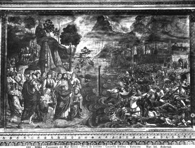El Cruce del Mar Rojo, de la Capilla Sixtina de Cosimo Rosselli