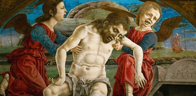 El cuerpo de Cristo, rodeado de ángeles de Cosimo Tura