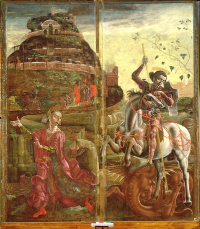 San Jorge y el dragón, de un políptico, 1469 de Cosimo Tura