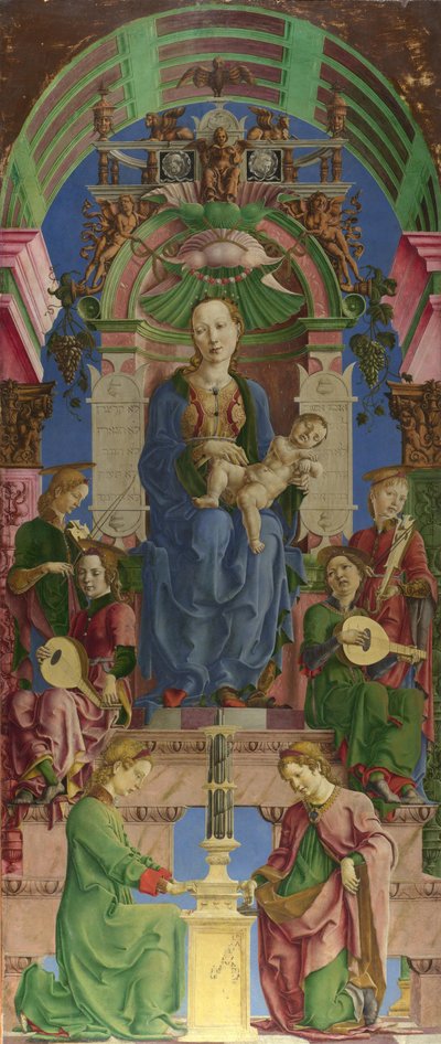 La Virgen y el Niño entronizados, 1470s de Cosimo Tura