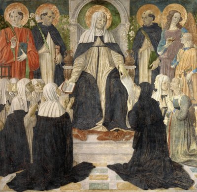 Santa Catalina de Siena como Madre Espiritual de las Segundas y Terceras Órdenes de Santo Domingo, c. 1499 de Cosimo di Lorenzo Rosselli