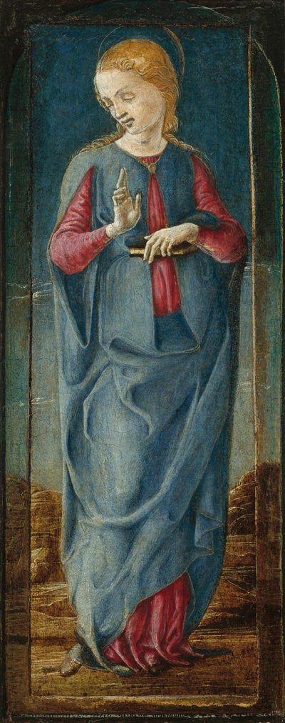 La Virgen Anunciada [panel derecho medio], c. 1470-1480 de Cosmè Tura