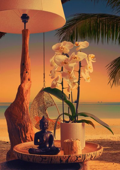 Puesta de sol en la playa de Orchid Buddha de CosmoZach