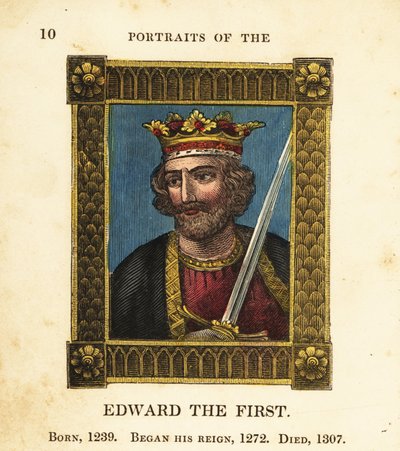 Retrato del rey Eduardo I de Inglaterra, nacido en 1239, comenzó su reinado en 1272 y murió en 1307 de Cosmo Armstrong