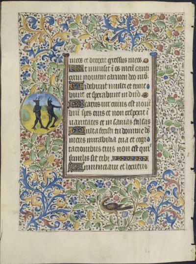 Hoja de un Libro de Horas: Dos Demonios verso, c. 1460 de Coëtivy Master