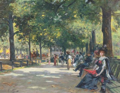Figuras elegantes, Rotten Row, Hyde Park, Londres de Count Girolamo Pieri Nerli