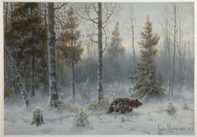Oso en el bosque de invierno de Count Vladimir Leonidovich Muravyov