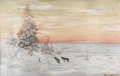 Paisaje de invierno con lobos de Count Vladimir Leonidovich Muravyov