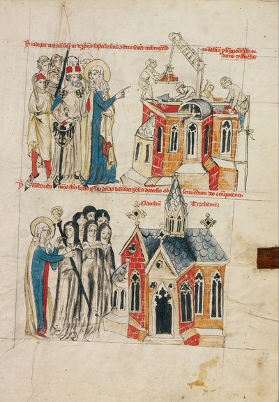 Hedwig y el nuevo convento; monjas de Bamberg asentándose en el nuevo convento de Court workshop of Duke Ludwig I of Liegnitz and Brieg
