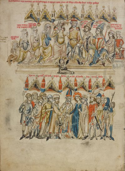 La familia de Berthold VI; El matrimonio de Santa Eduviges y Heinrich de Court workshop of Duke Ludwig I of Liegnitz and Brieg