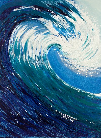 Agua de vida, 2023 (tinta acrílica sobre papel de trapo de algodón) de Courtenay Kusitor