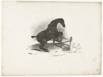 Caballo salta sobre una valla Cheval franquiciante une barrera de Courtin