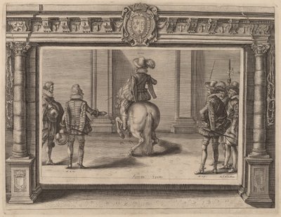 Luis XIII a caballo, recibiendo instrucción de Crispijn de Passe II