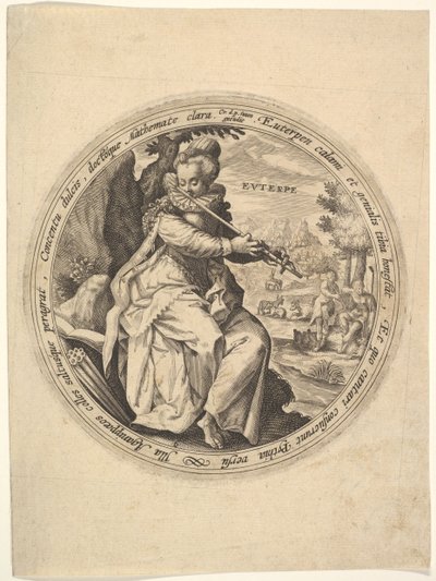 Euterpe, de Las Musas de Crispijn de Passe I