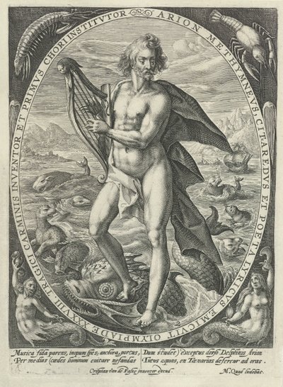 Arión: el elemento del agua Los cuatro elementos (título de la serie) 4. Principios de Musicæ (título de la serie) de Crispijn van de Passe (I)