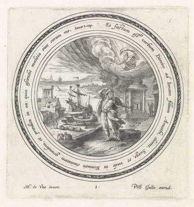 Dios envía a Jonás a Nínive Historia de Jonás (título de la serie) de Crispijn van de Passe (I)