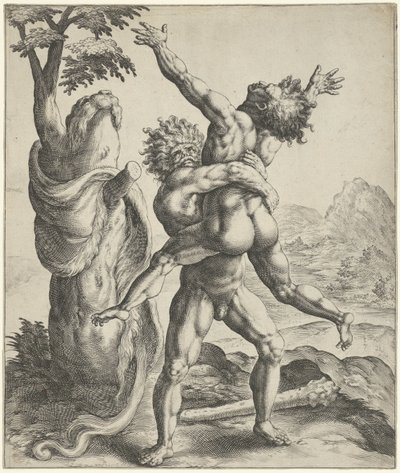 Hércules lucha con Anteo de Crispijn van de Passe (I)