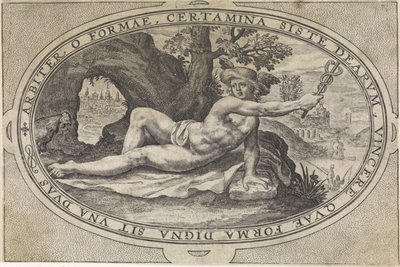 Mercurio Dioses y diosas involucrados en el juicio de Paris (título de la serie) de Crispijn van de Passe (I)