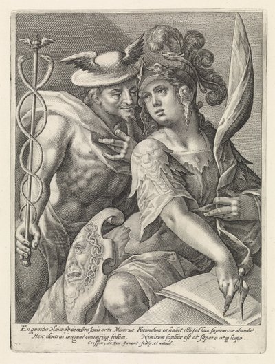 Mercurio y Minerva Dioses y diosas como amantes (título de la serie) de Crispijn van de Passe (I)