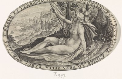 Minerva Dioses y diosas involucrados en el juicio de Paris (título de la serie) de Crispijn van de Passe (I)