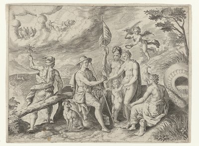 Juicio de París
Metamorfosis de Ovidio (título de la serie) de Crispijn van de Passe (I)