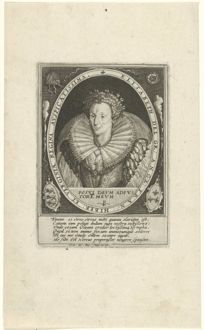 Retrato de Isabel I Tudor Royal English (título de la serie) de Crispijn van de Passe (I)