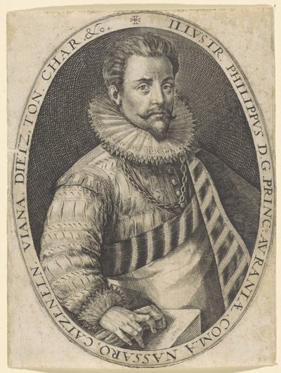 Retrato de Felipe Guillermo, Príncipe de Orange de Crispijn van de Passe (I)